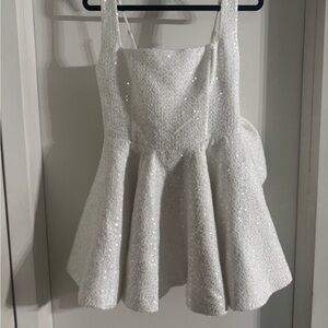 White Sequin Mini Dress